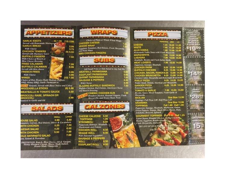Cinema Pizza - New Windsor, NY menu_pic