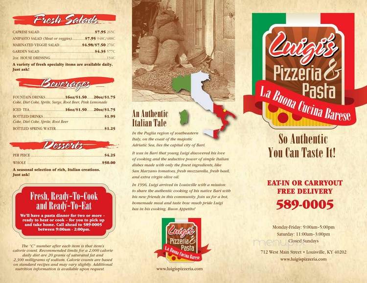 Luigis Pizza - Pine Bush, NY menu_pic