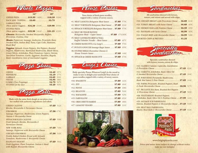 Luigis Pizza - Pine Bush, NY menu_pic