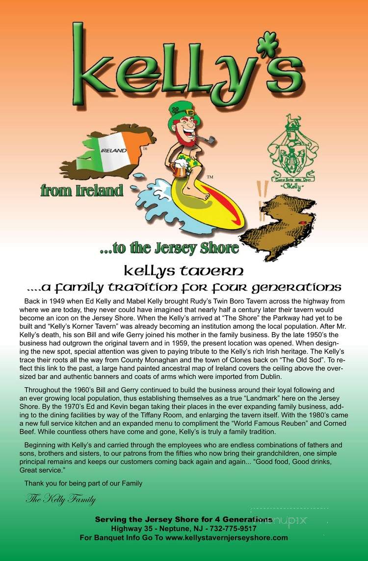 Kellys Tavern - Neptune City, NJ menu_pic