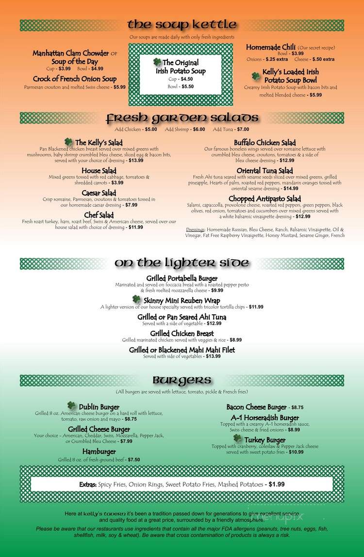 Kellys Tavern - Neptune City, NJ menu_pic