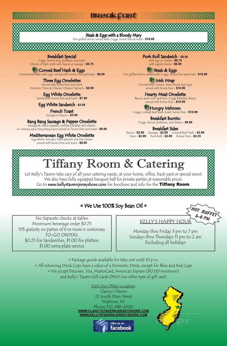 Kellys Tavern - Neptune City, NJ menu_pic
