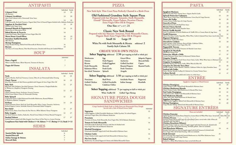 Antika Pizzeria - Astoria, NY menu_pic