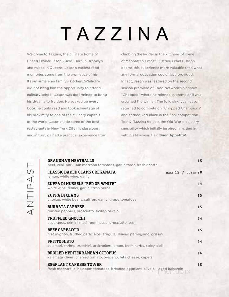 Tazzina - Ridgewood, NY menu_pic