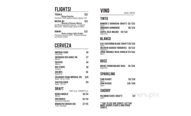 Leyenda - Carroll Gardens, NY menu_pic