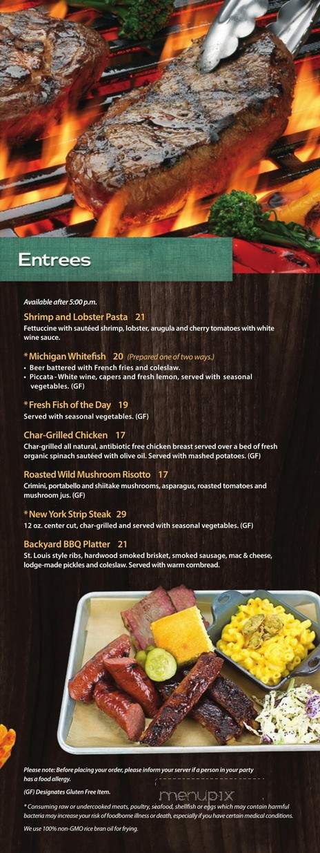 Camp Critter Bar & Grille - Centralia, WA menu_pic