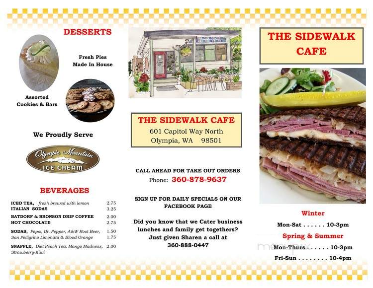 Sidewalk Cafe - Olympia, WA menu_pic