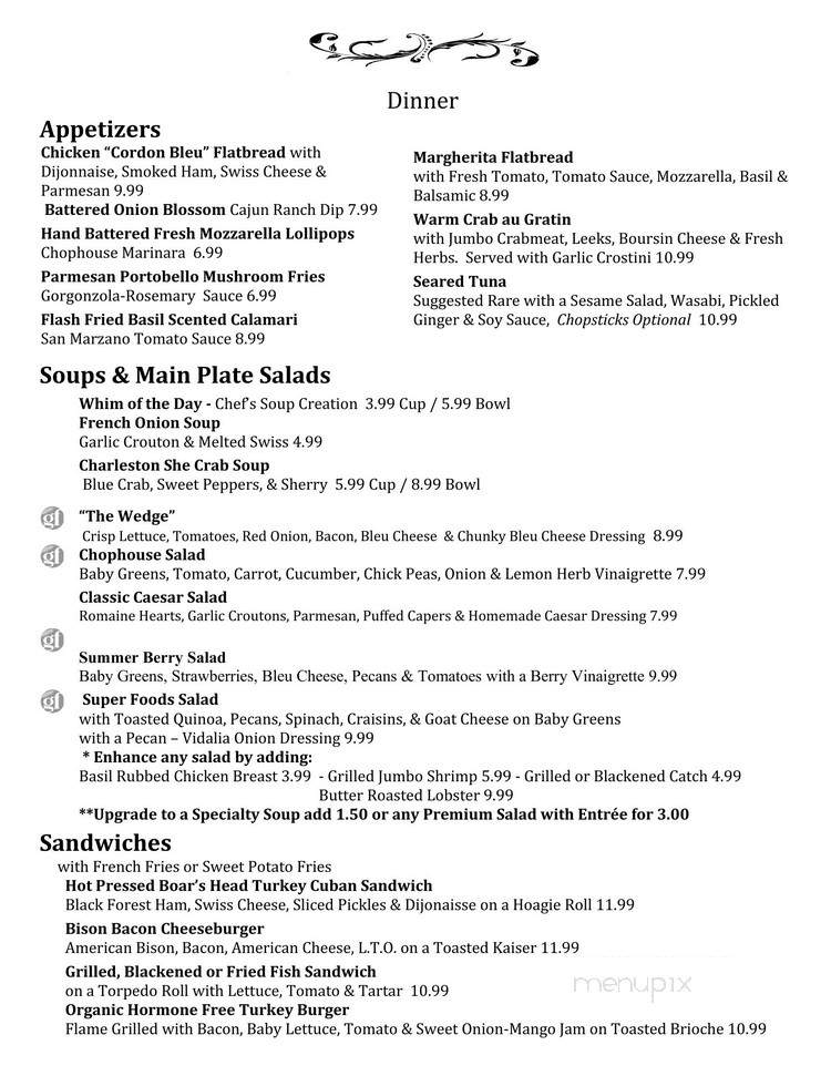 Murphy's Chophouse - Murphy, NC menu_pic