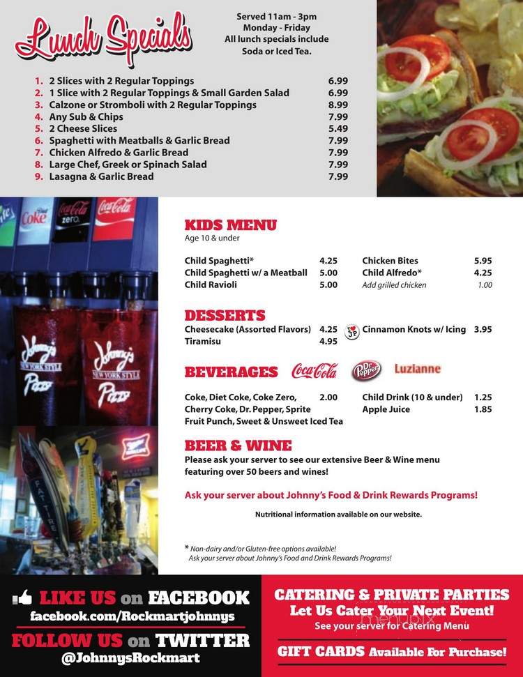 Johnnys New York Style Pizza Rockmart - Rockmart, GA menu_pic