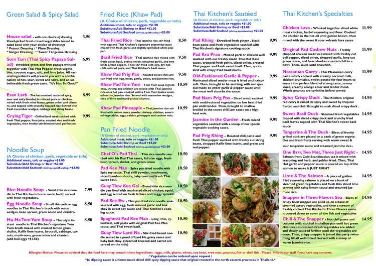 Thai Kitchen By Saowanee - Port Orange, FL menu_pic
