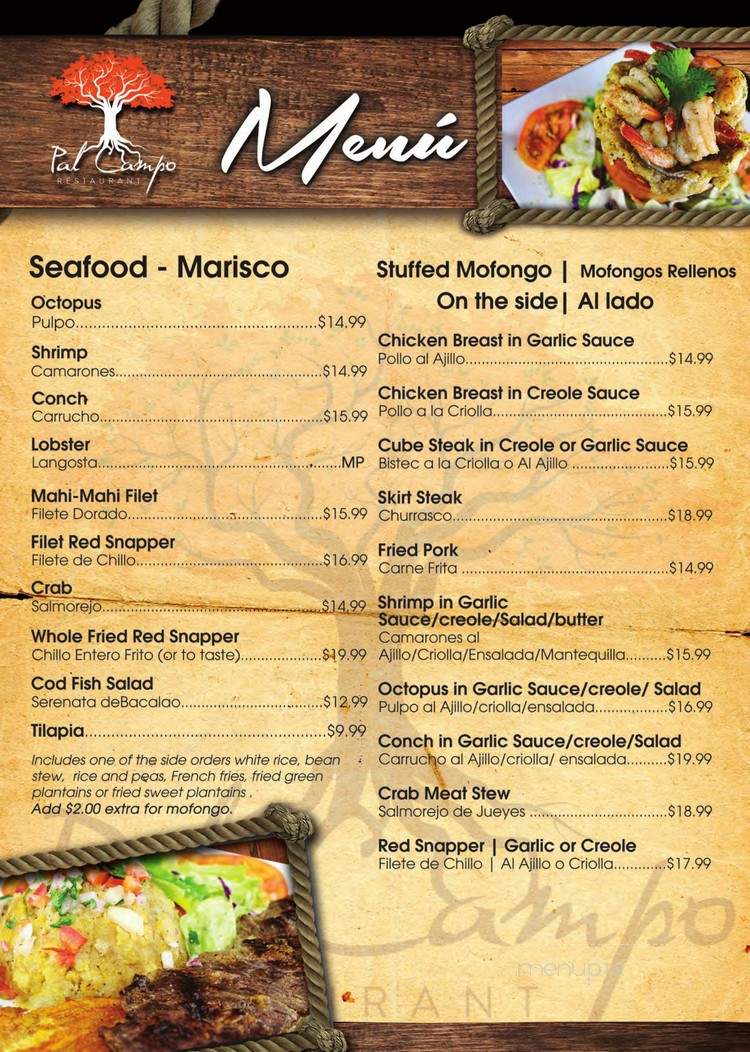 Pal Campo Restaurant - Orlando, FL menu_pic