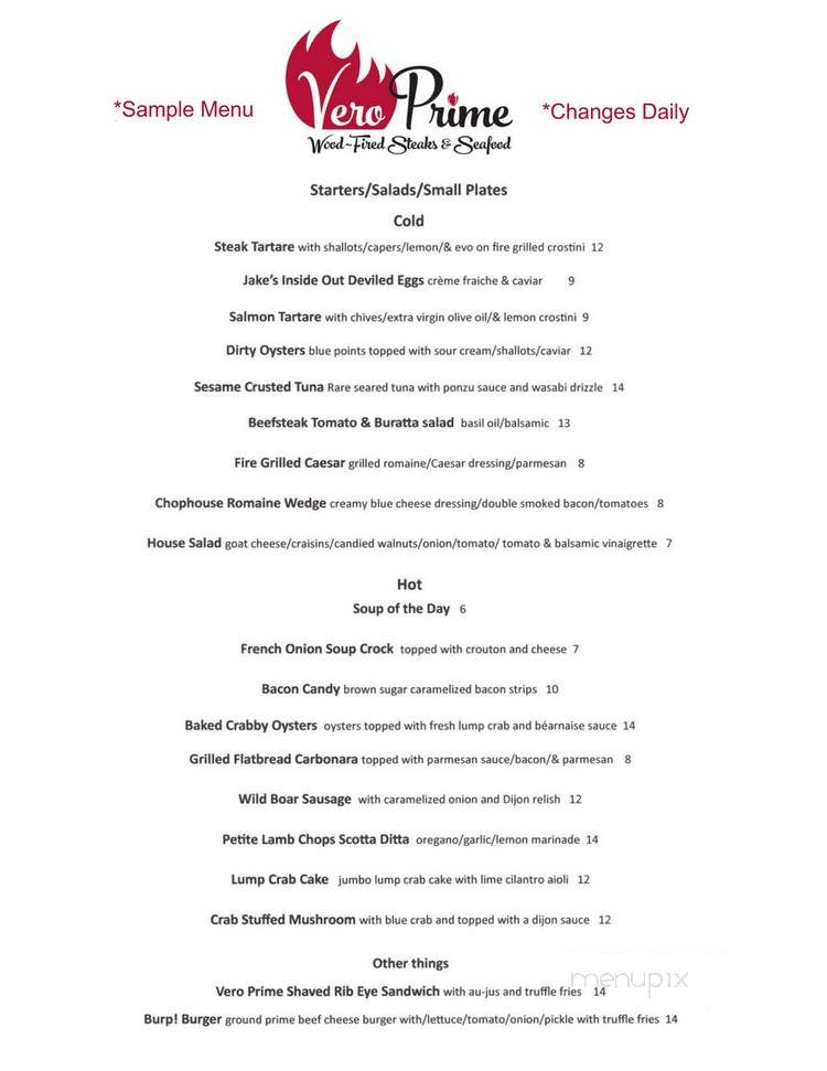 Vero Prime - Vero Beach, FL menu_pic