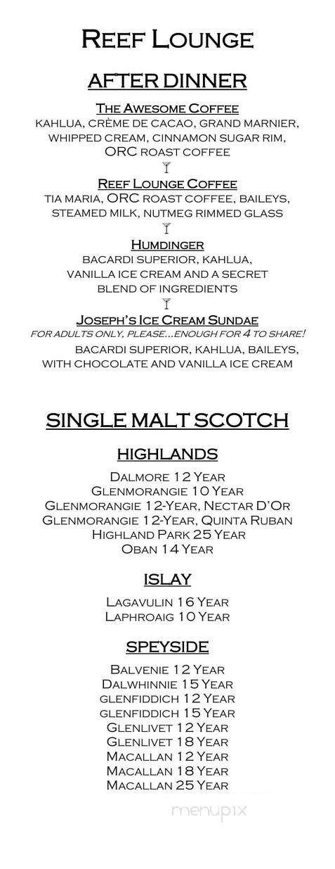 Gianni Ristorante - Key Largo, FL menu_pic