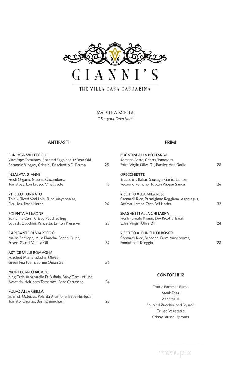 Casa Casuarina - Miami Beach, FL menu_pic