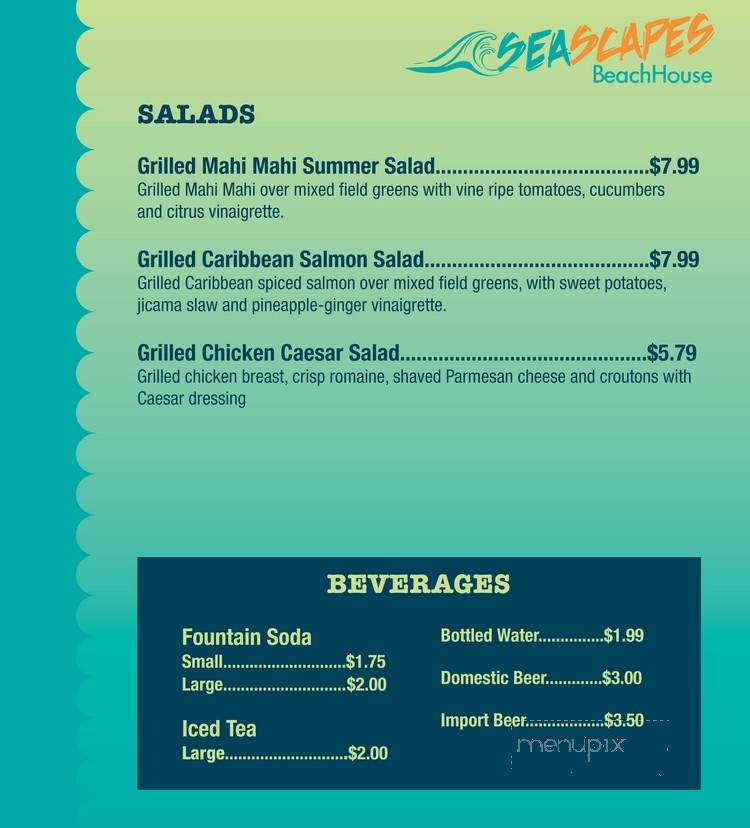 Seascapes Beach Club - Tampa, FL menu_pic