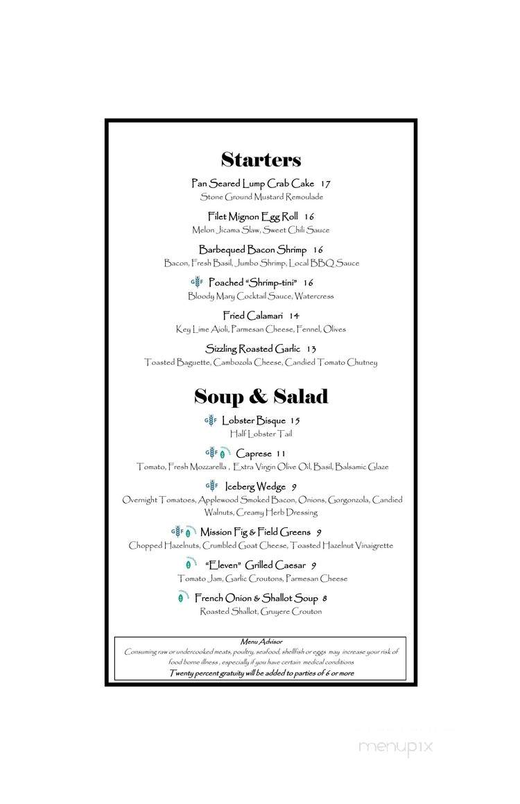 Eleven - Reunion, FL menu_pic