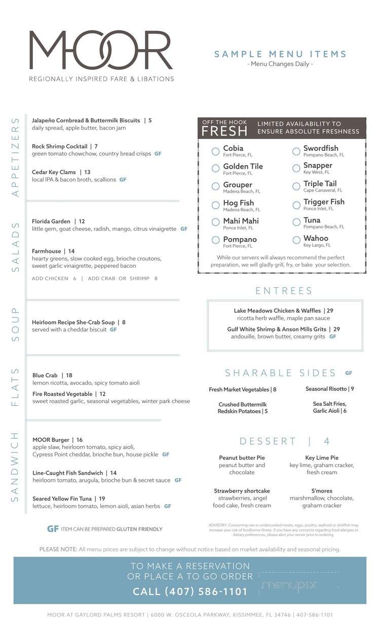 MOOR - Kissimmee, FL menu_pic