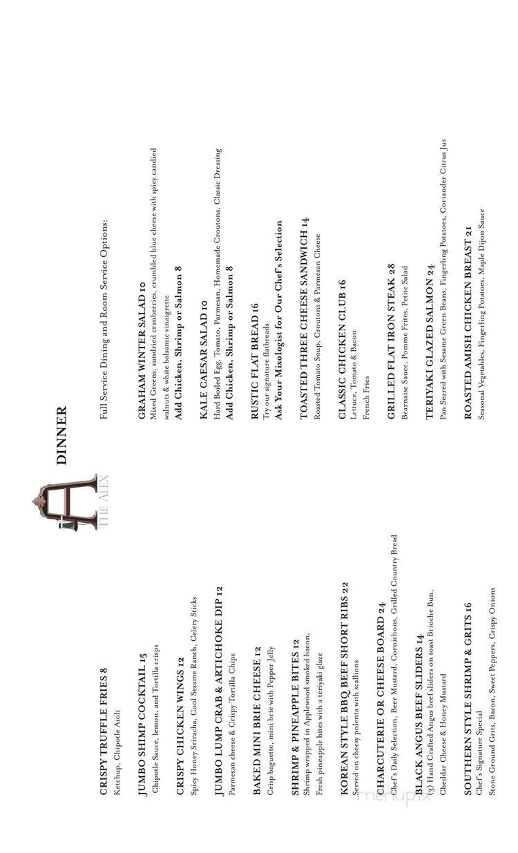 The Alex At The Graham - Washington, DC menu_pic