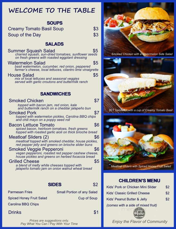 The Table - Louisville, KY menu_pic