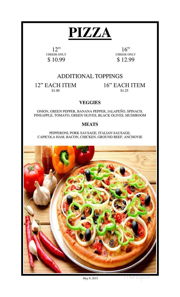 Lake Waynoka Restaurant - Sardinia, OH menu_pic