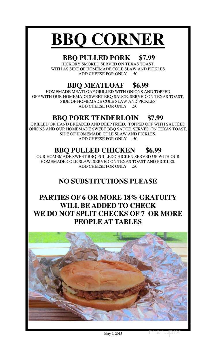 Lake Waynoka Restaurant - Sardinia, OH menu_pic