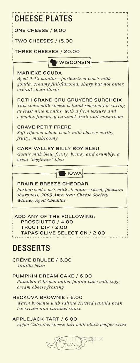 Balzac - Milwaukee, WI menu_pic