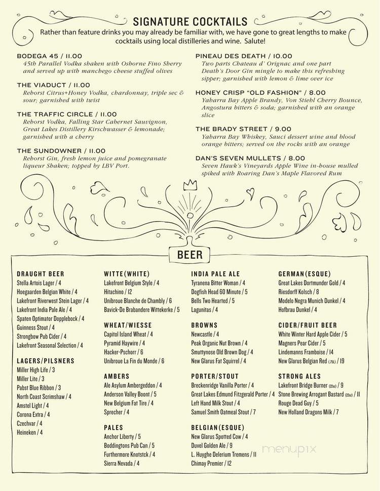 Balzac - Milwaukee, WI menu_pic