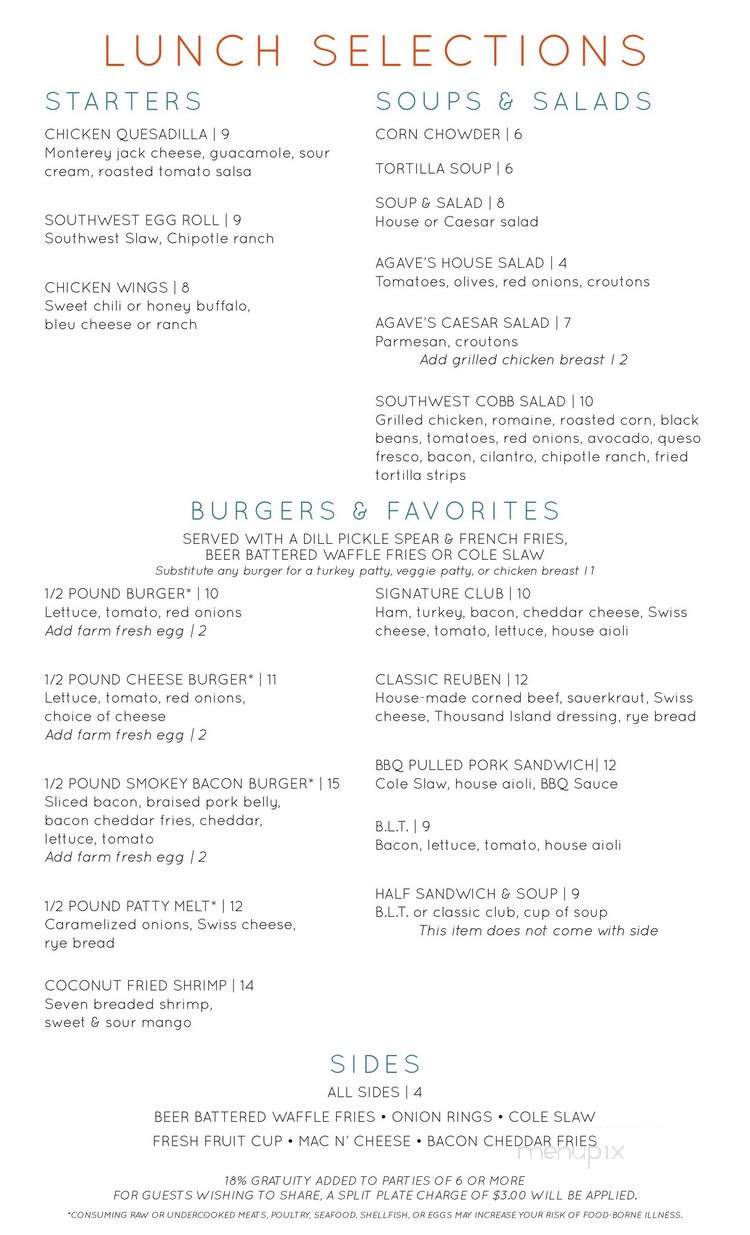 Agave's - Maricopa, AZ menu_pic