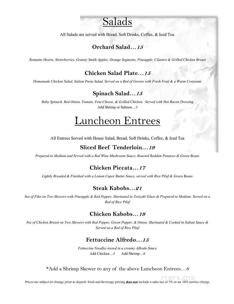 River Rock Resturant - Crown Point, IN menu_pic