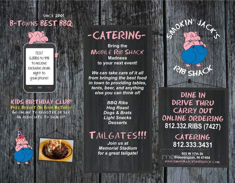 Smokin Jack's Rib Shack - Bloomington, IN menu_pic