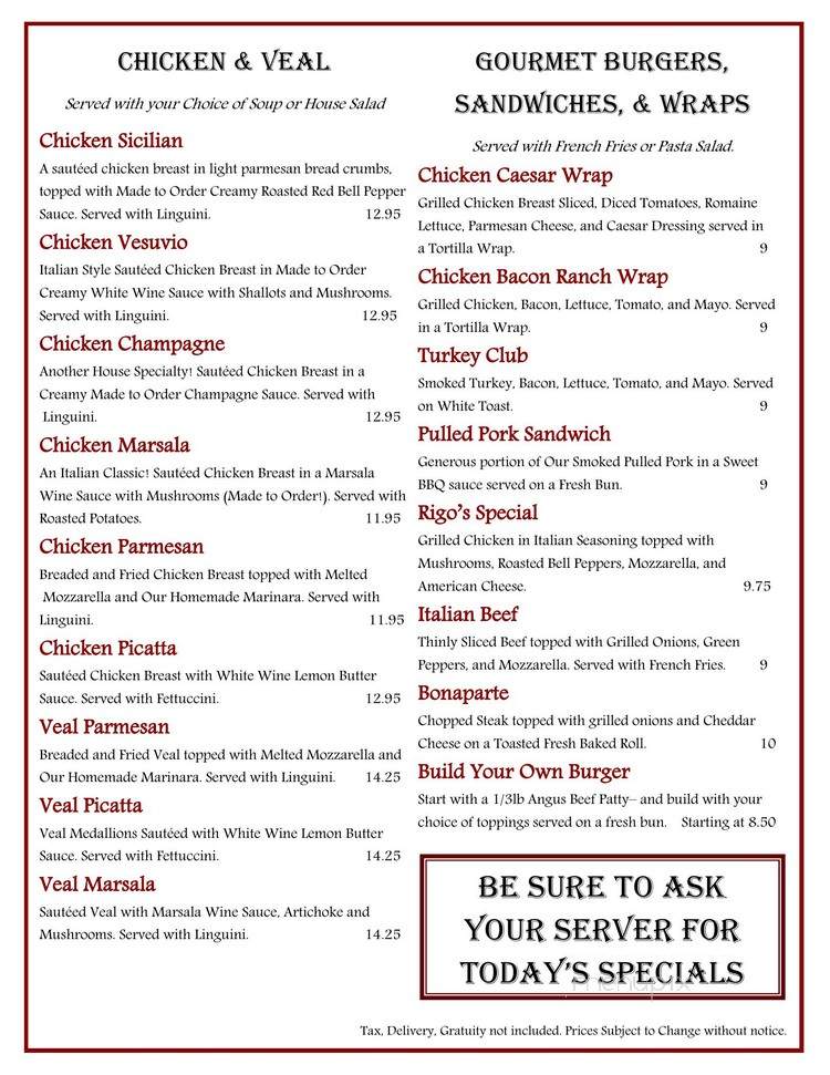 Gravina 801 - Bradley, IL menu_pic