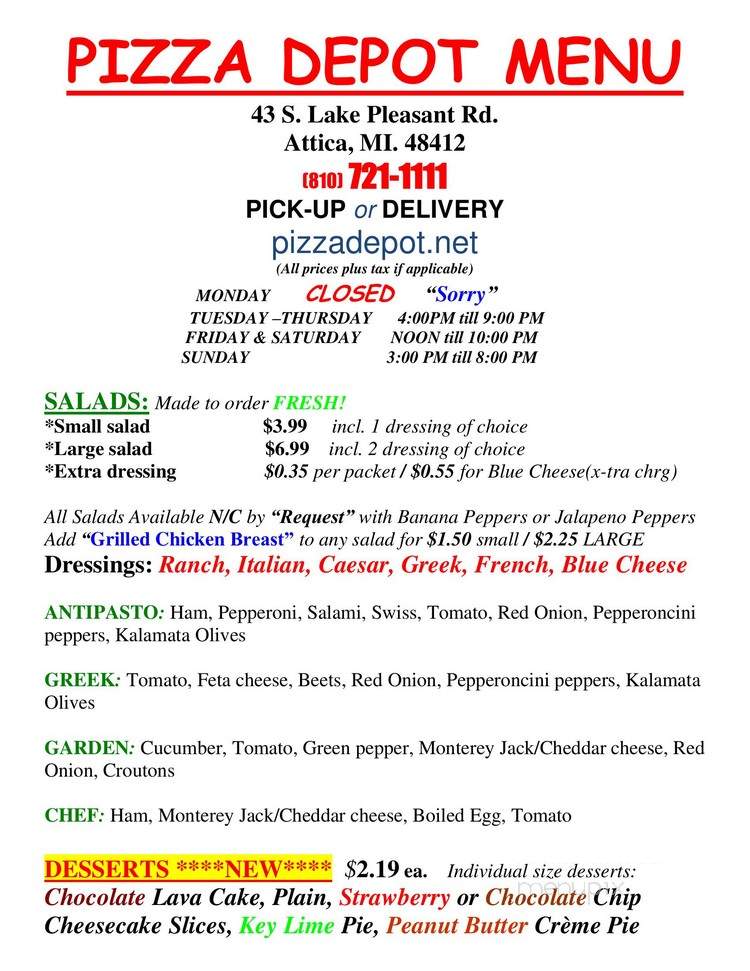 Pizza Depot - Attica, MI menu_pic