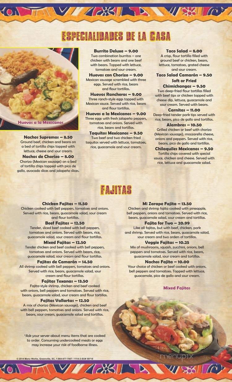 Mi Zarape - Brighton, MI menu_pic