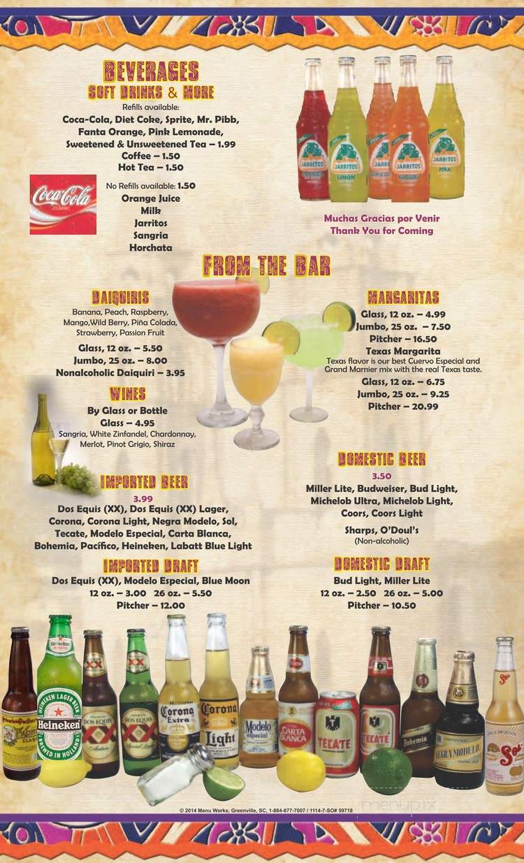 Mi Zarape - Brighton, MI menu_pic