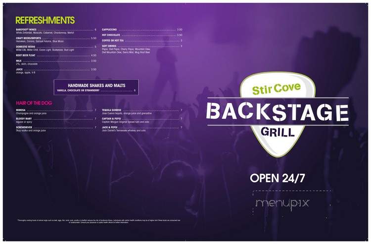 Stir Cove Backstage Grill - Council Bluffs, IA menu_pic