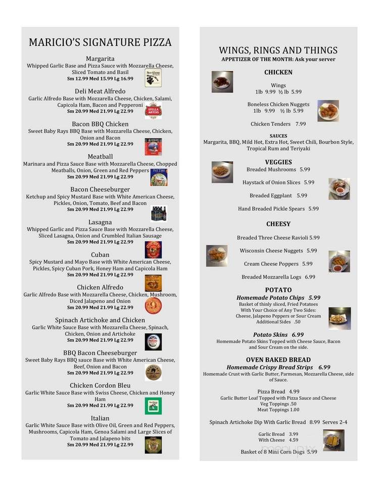 Maricio's in Barton - West Bend, WI menu_pic