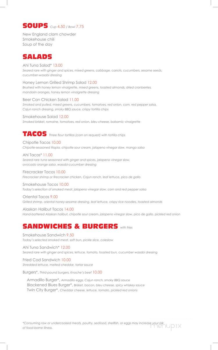 North and South Seafood & Smokehouse - Madison, WI menu_pic