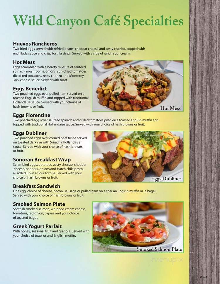 Wild Canyon Cafe - Wisconsin Dells, WI menu_pic