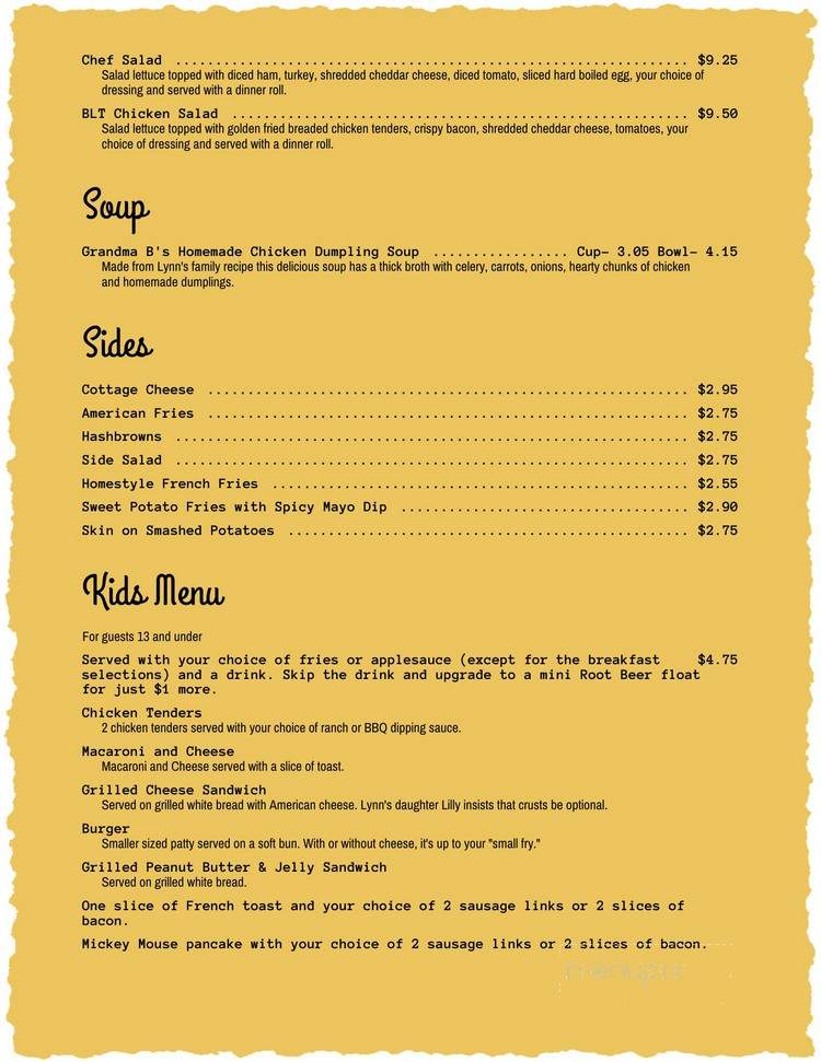 Lynn's Chatterbox Cafe - Eau Claire, WI menu_pic