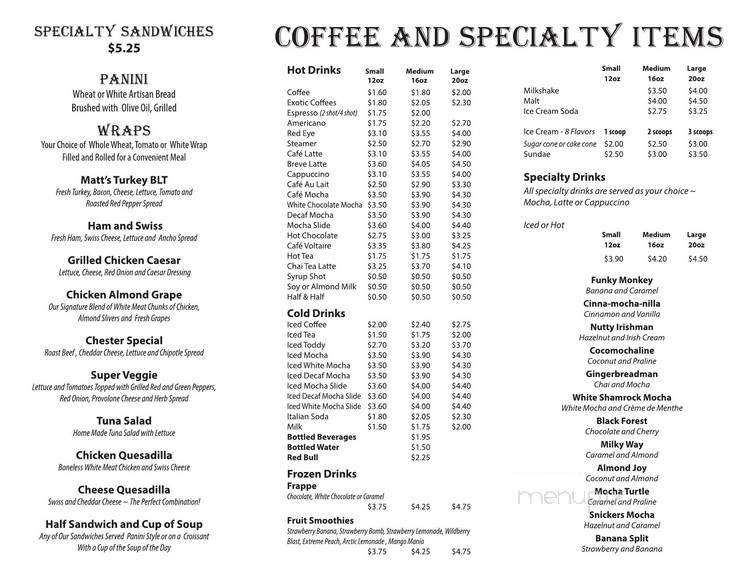 Arabica Cafe - Chesterland, OH menu_pic