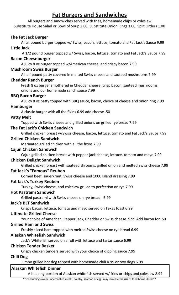 Fat Jacks - Perrysburg, OH menu_pic
