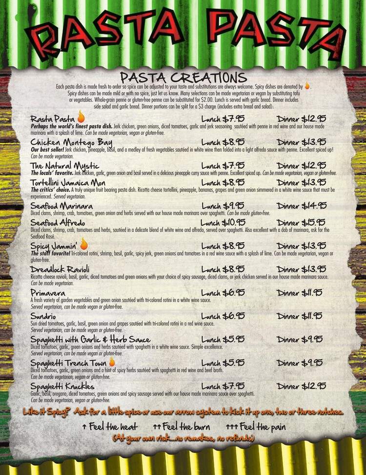Rasta Pasta - Colorado Springs, CO menu_pic