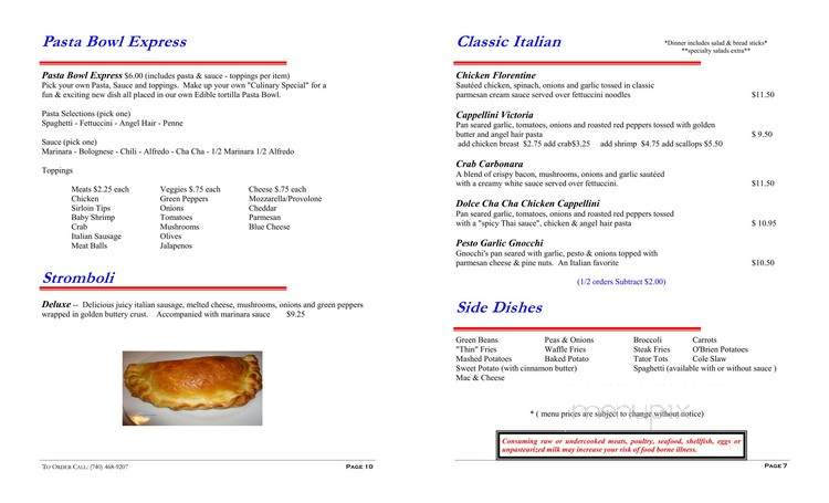 Pacer's Pizza & Bakery - Pleasantville, OH menu_pic