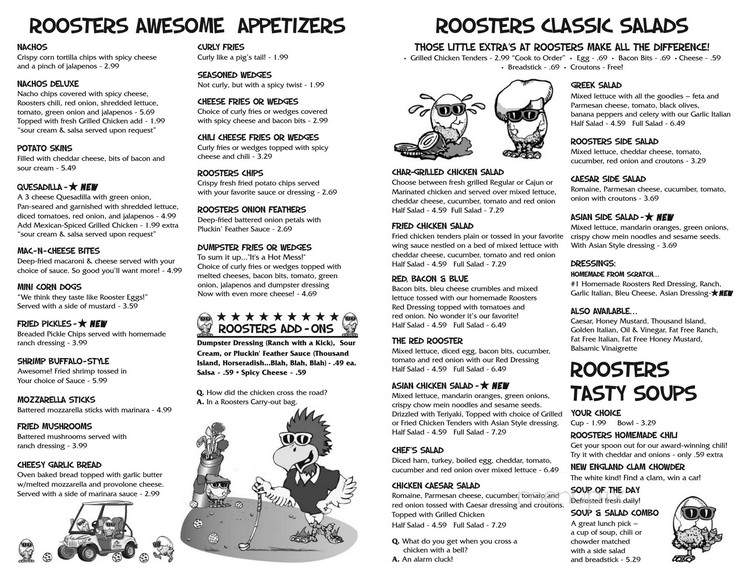 Rooster's Restaurant & Bar - Columbus, OH menu_pic