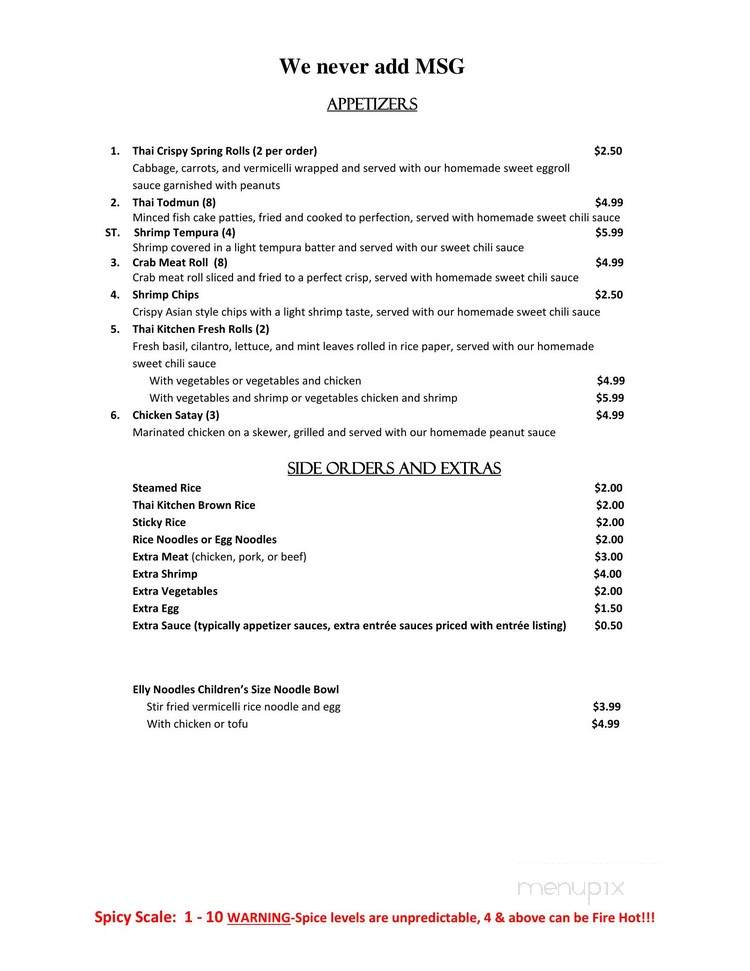 Thai Kitchen - Cleveland, OH menu_pic