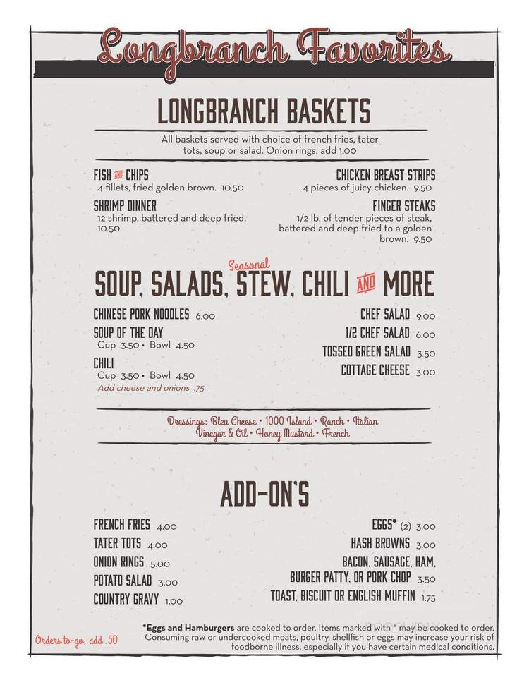 Long Branch - La Grande, OR menu_pic
