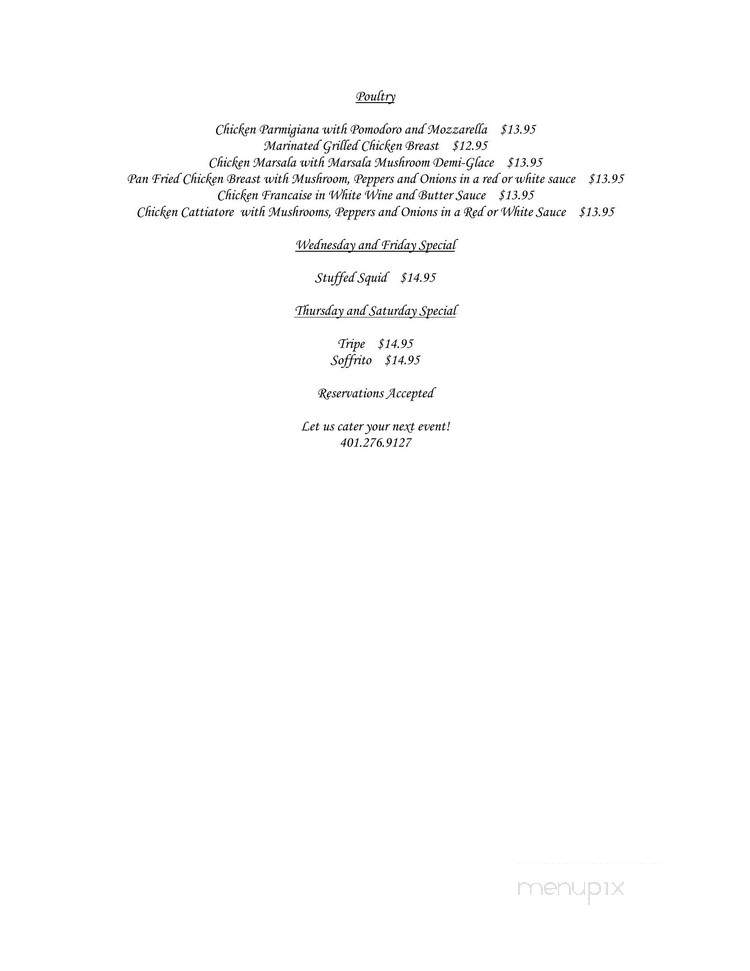 Danella's Restaurant - Providence, RI menu_pic