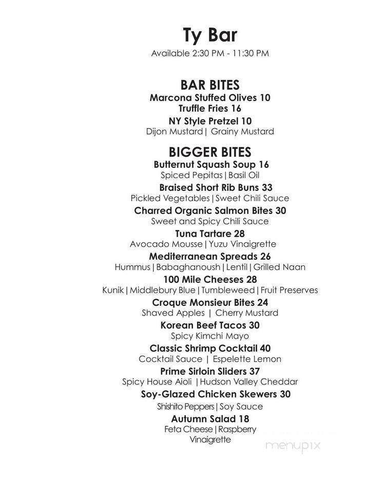 TY Bar - Four Seasons New York - New York, NY menu_pic