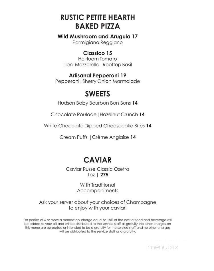 TY Bar - Four Seasons New York - New York, NY menu_pic