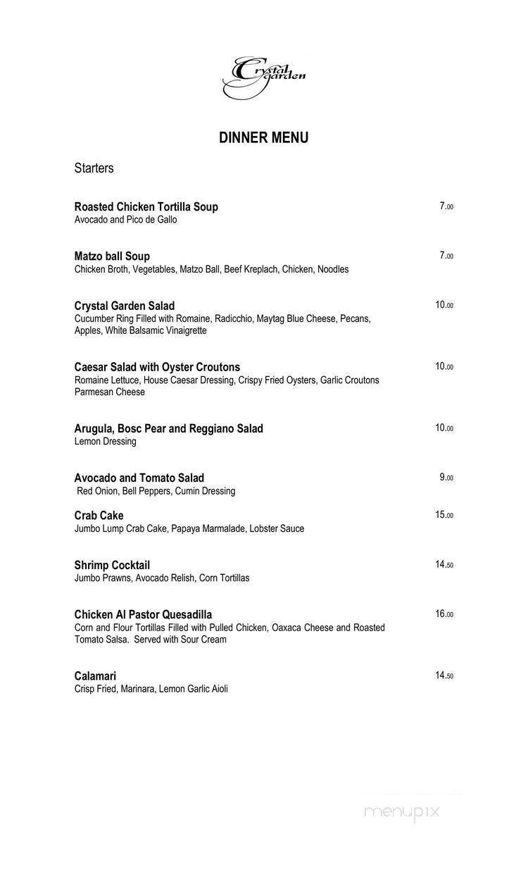 Hyatt Regency Princeton - The Crystal Garden - Princeton, NJ menu_pic